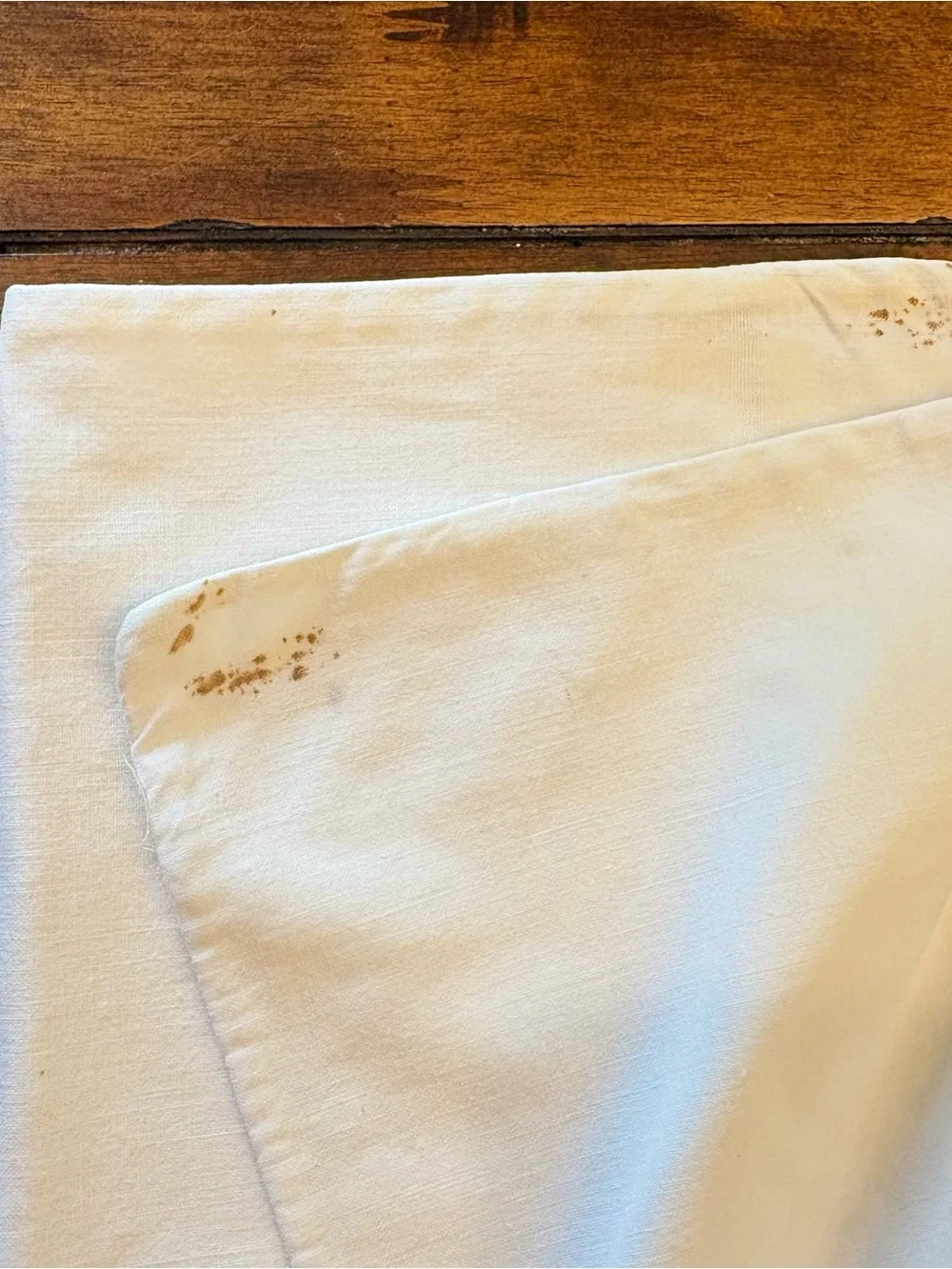 Vintage Embroidered Design Pillowcases 3 Pairs White Full/Queen Age Stain Spots
